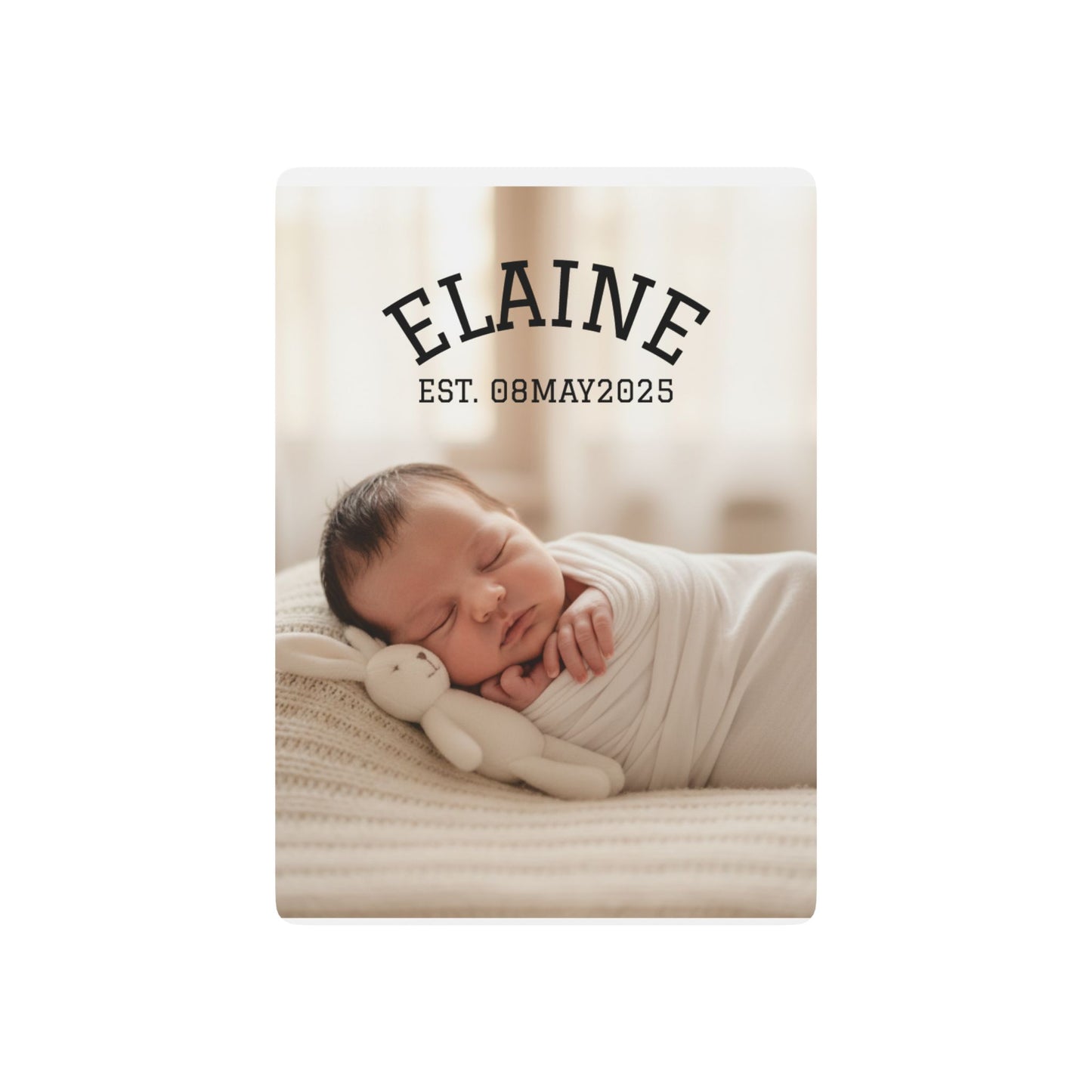 Personalized Newborn Photo Poker Playing Cards | Custom Name Date